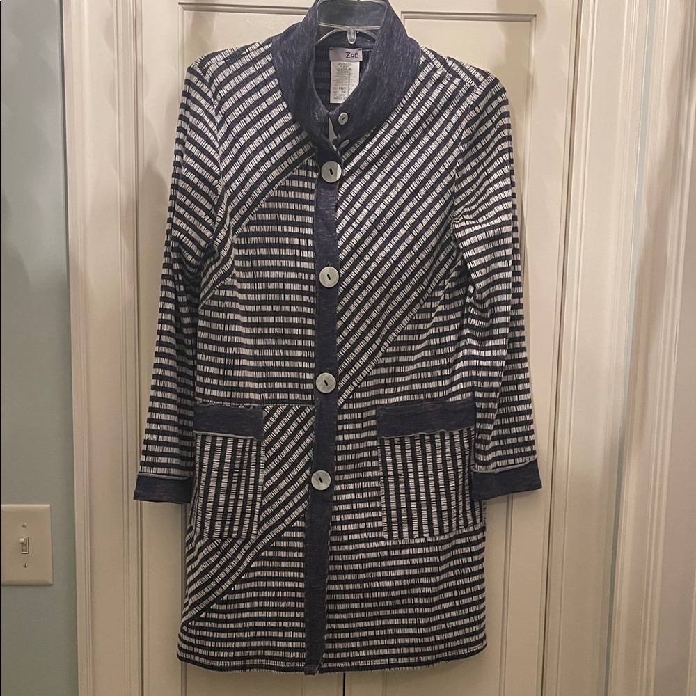 Zee Line Navy and White Women's Coat